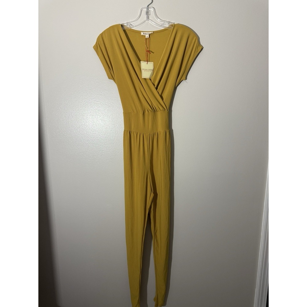 Rolla Coster Jumpsuit V-Neck Short Sleeve Casual Comfy Yellow Size S
